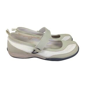 Lands End Womens‎ Athletic Mary Jane Shoes 8.5B Beige Comfort Casual Gorpcore
